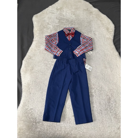 Nautica Kids 3T 4 Piece Outfit Shirt Pants Best Bow NWT - Picture 1 of 13